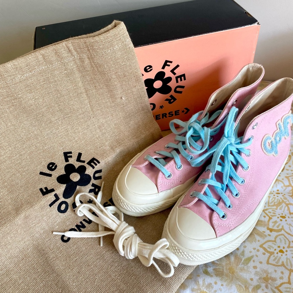 GOLF LE FLEUR CHUCK 70 ALMOND BLOSSOM/EGRET/BLUE GROW - WITH BOX, BAG, AND LACES